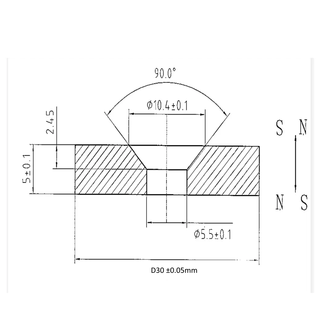 30x5-M5_CSK Neodymium Countersunk Magnet